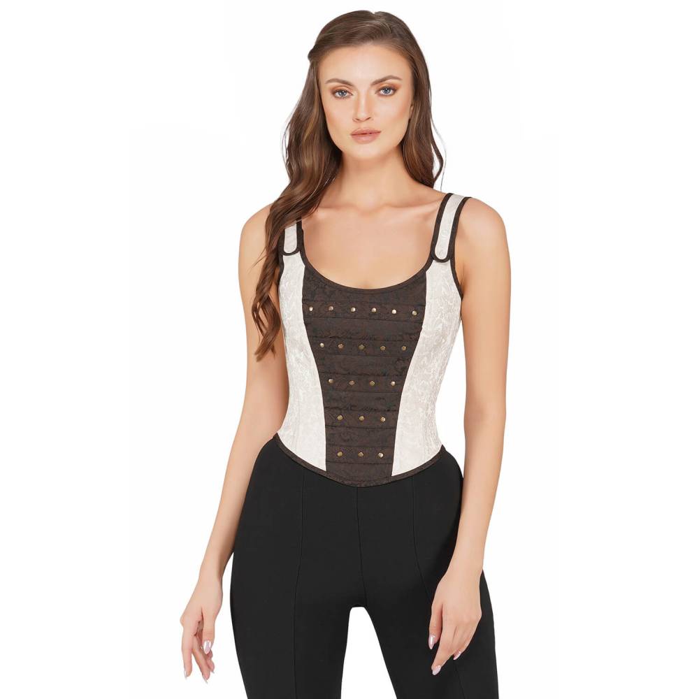 Attitude Corsets - Rebekah Haut corset - Marron